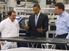 Obama with solar panel Obama with solar panel